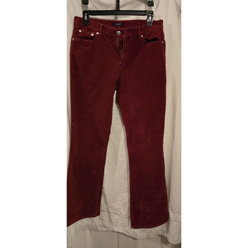 Chaps Corduroy Pants Women's 4 Red Corduroy Boot Cut Pants